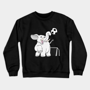 Funny elephant is playing soccer Crewneck Sweatshirt